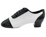 CD9322<BR> Black Patent & White Leather