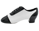 CD9322<BR> Black Patent & White Leather