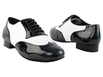 CM100101<BR>Black Patent & White Leather