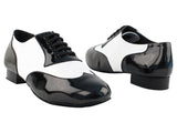 CM100101<BR>Black Patent & White Leather