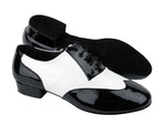 CM100101<BR>Black Patent & White Leather