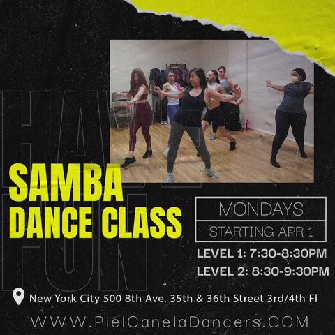 Samba<br>Level 2<br>Mondays<br>Apr 1 - Apr 22