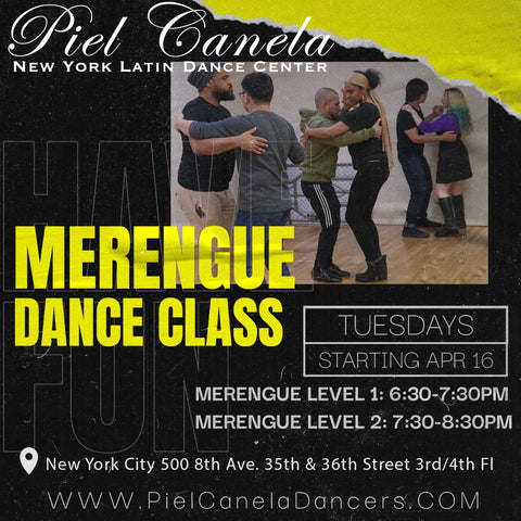 Merengue<br>Level 1<br>Tuesdays<br>Apr 16- May 7