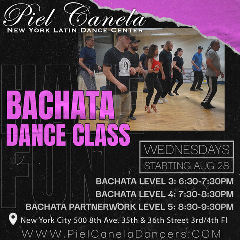 Bachata<br>Level 5<br>Wednesdays<br>Aug 28 - Oct 2