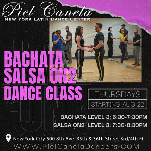 Bachata<br>Level 3<br> Thursdays<br>Aug 22 - Sep 26