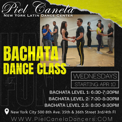 Bachata<br>Level 1<br>Wednesdays<br>Apr 10 - May 15