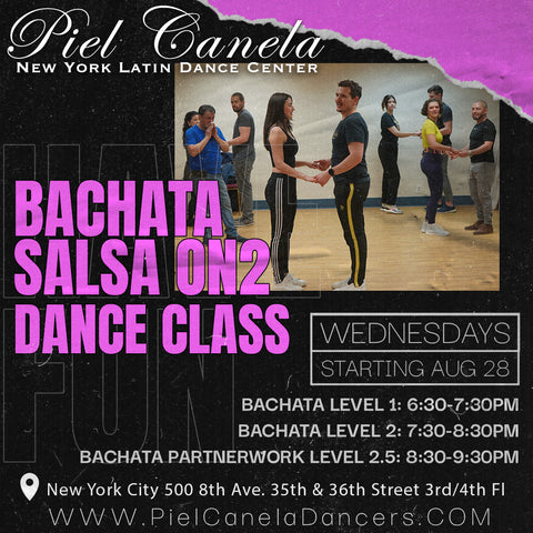 Bachata Partner Work<br>Level 2.5<br>Wednesdays<br>Aug 28 - Oct 2