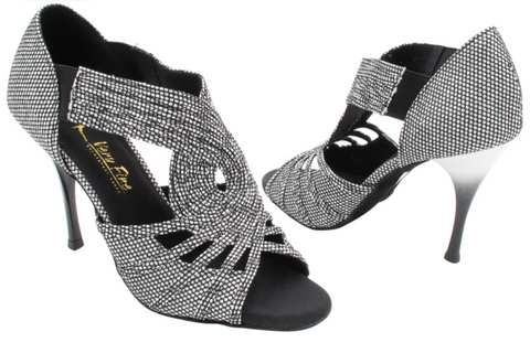3032LEDSS<BR>Black Sparklenet with Silver Heel