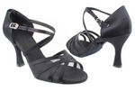 SERA1605<BR>Black Satin & Black Mesh