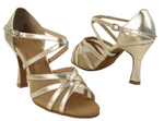 SERA1605 <BR>Gold Leather & Flesh Mesh