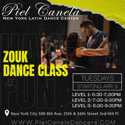 Brazilian Zouk<br>Level 1<br>Tuesdays<br>Apr 9 - May 14