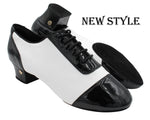 CD9322<BR> Black Patent & White Leather