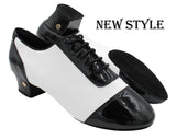 CD9322<BR> Black Patent & White Leather